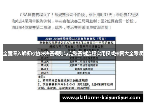 全面深入解析欧协联决赛规则与完整赛制流程实用权威指南大全导读